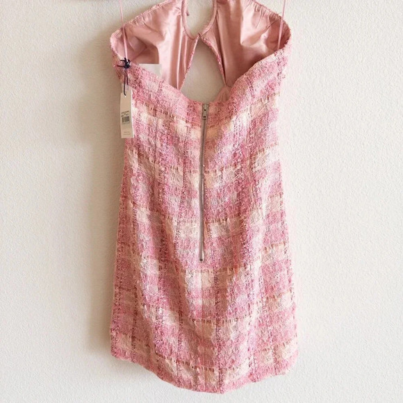 NWT Bardot Boucle Pink Lexi Mini Dress, Size M / US 6 - Picture 6 of 9